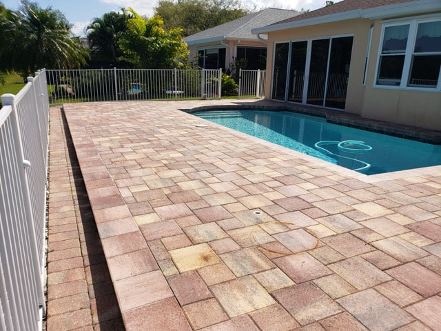 Rust stained pavers (before)  - Paver Protectors